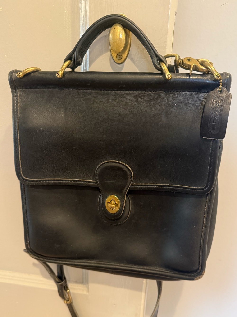 COACH WILLIS Vintage Black bag Purse Cross Body #9927 GUC